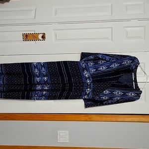 Attitudes by renee  3/4 sleeve faux wrap maxi dress